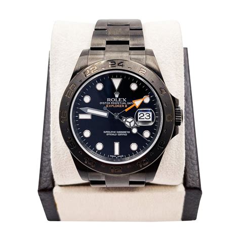 rolex explorer black pvd|solid black rolex.